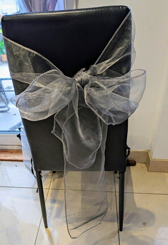 Grey organza wedding chair - grey,
