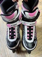 Girls Action Inline Skates High Performance Adjustable Size M 37-40 Pair