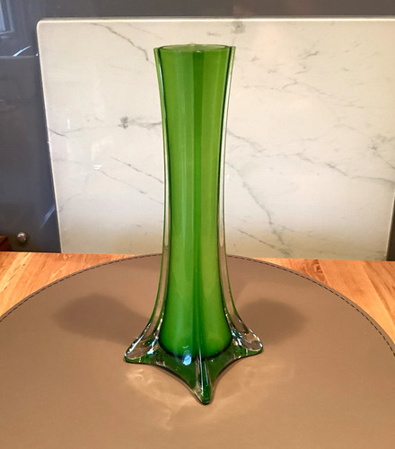 Vintage green clear glass - &,