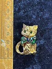 Vintage 1980's Cabouchon Cat Brooch/Pin Unusual Item Curios Piece Jewellery 17