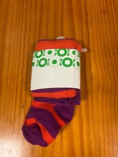 Katvig purple and red striped tights size 3-6months