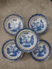 x5 Booths Real Old Willow cereal bowls gilt 15cm 8072