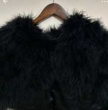 Vintage 1950s black marabou feather cape