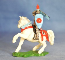 A 54mm (1/32 scale) Britain's Swoppet Mounted Knight Attacking  # 1452 @ 1960's