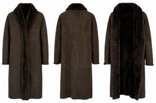Chocolate brown real shearling - chocolate,