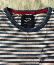 Good used Deus ex machina blue striped t-shirt. Size medium