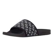 Emporio Armani XCP010 XK340 Repeat Logo Flip Flop Sliders EA7 Black