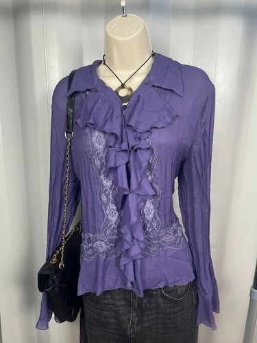 White stag purple ruffle - white,