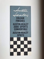 Austin Healey 3000 & Sprite Colour Swatch Card