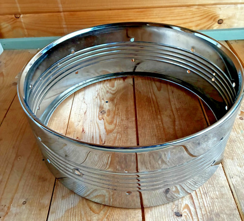Chrome metal snare drum shell - drum,