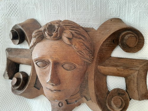 Antique l19thc carved wood - ,