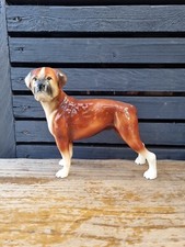 boxer dog figurine brown tan 