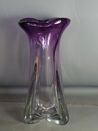 Large massive crystal vase - large, &