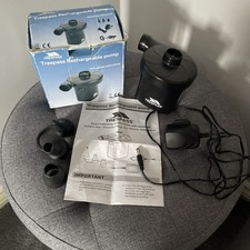 Trespass Rechargeable Pump Inflator/Deflator with 3 Way Valve Adapter Black