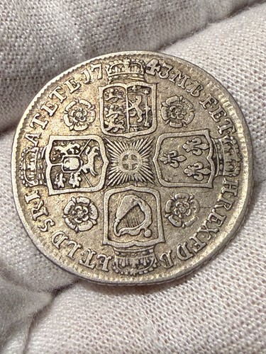 1743 george silver shilling - 1743, ii