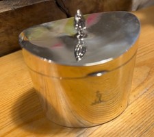 silver tea caddy, solid