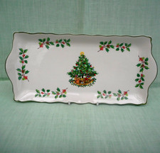 James Kent sandwich tray - Christmas tree & holly - 28 cm (11") long