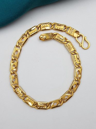 Plain gold bracelet 22k laser - gold,