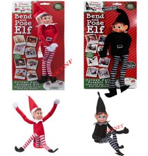 BENDABLE POSEABLE RED OR BLACK ELF FIGURE 12" BOY GIRL ELVES BEHAVIN BADLY