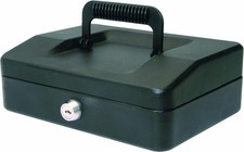 Helix 8 inch Cash Box with Removable Coin Tray - 8-inch/3 2/3-ounce, Black 