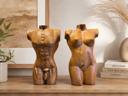 Handcrafted wooden male - wooden, &