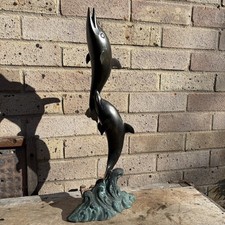 Vintage Bronze Dolphin Statue