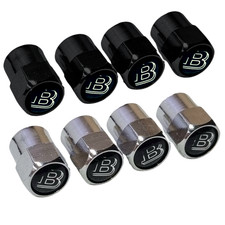 4PCS BRABUS WHEEL TYRE VALVE DUST CAPS WITH BLACK BADGE