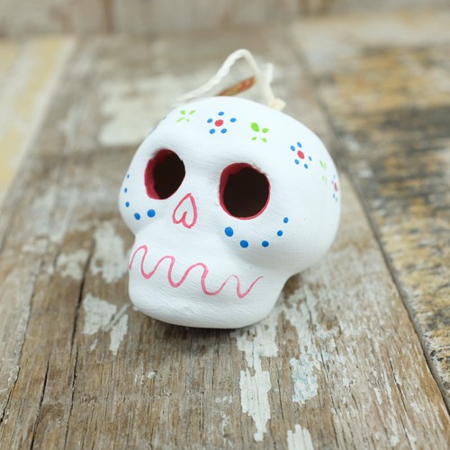 Hanging mexican ceramic skull - hanging,