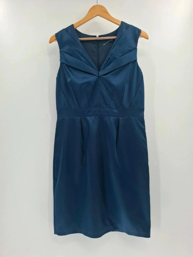 Coast navy satin knee length