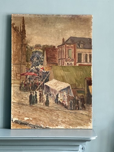 Antique french oil painting - antique, on