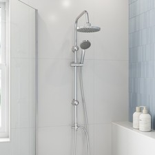 Round Shower Riser Kit Chrome