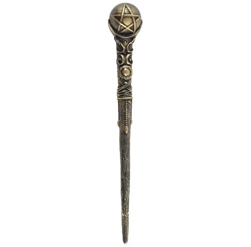 Bronze pentagram orb wand - bronze,