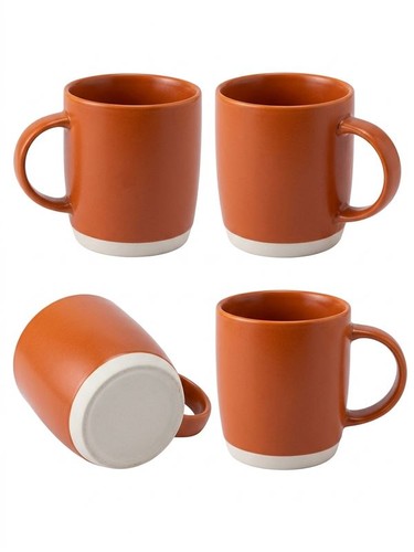 Orange bisque ceramic - ceramic, mug