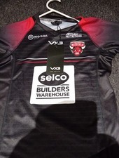 Boys 13-14 Years Old. VX3 Salford Red Devils 2024 Black Away Rugby League Shirt