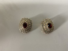 VTG 60s Gold Tone Red Crystal