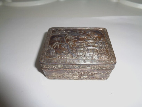 Bronze japanese trinket - bronze, box