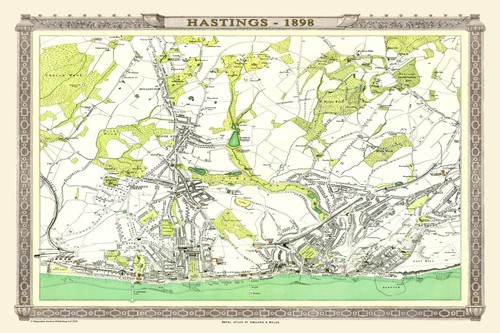 Old map hastings 1898 - old,