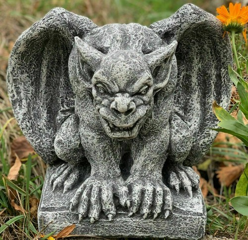 Stone figure gargoyle sitting - stone,