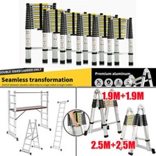 Aluminium telescopic ladder - aluminium,