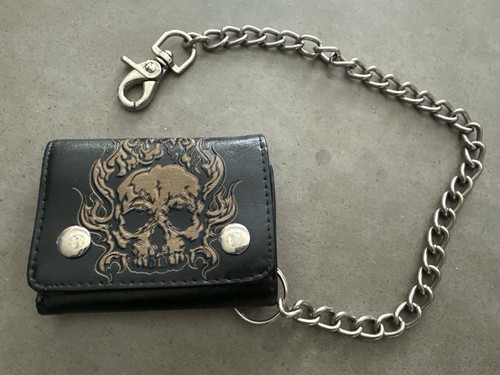Genuine leather skull biker - leather,