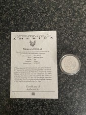 Morgan Silver Dollar 1889 With COA