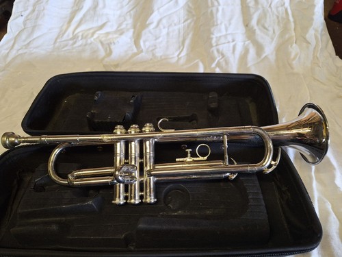 Trumpet with hard case - case, and