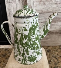 Vintage green swirl enamelware - vintage,