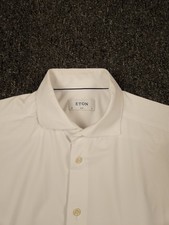 Eton Dress Shirt Men 17/43 Slim Fit White Stretch Very Soft
