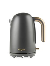 Salter Pebble 1.7 L Fast Boil Electric Tea Kettle Flip Lid 3kW Grey/Gold