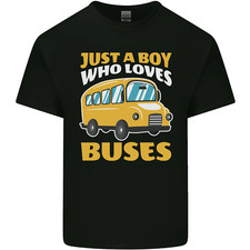 Just a Boy Who Loves Buses Bus Driver Kids T-Shirt Childrens