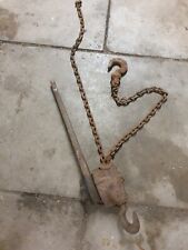 Vintage Heavy Morris Engine Ratchet Lever Hoist Lift Industrial Metal Pull Hoist