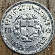 1940 Silver Threepence 3d -
