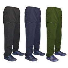 Mens Thermal Fleece Lined Cargo Combat Work Trousers Pants Elasticated Bottom