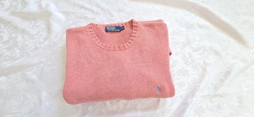 Coral pink knit sweater - pink,